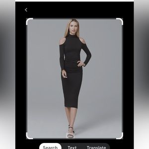 WHBM size 10 cold shoulder dress with ruching on the sides